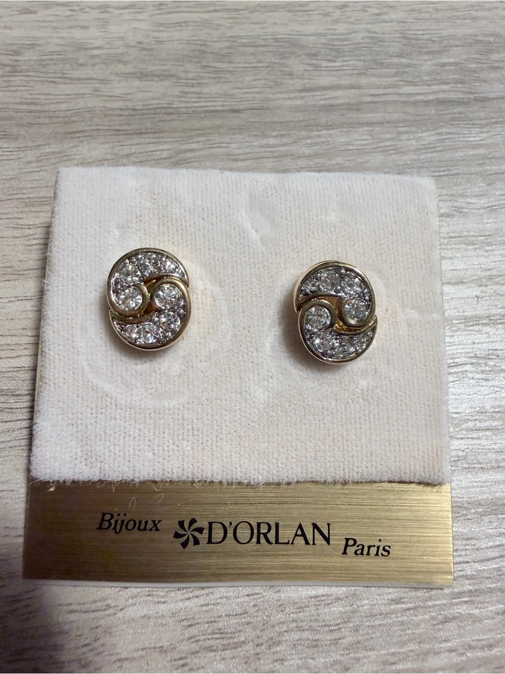 DβOrlan Gold & Crystal Twist Stud Earrings - Swarovski Crystal